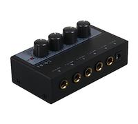 Funien Table de mixage 4 canaux Ultra Faible Bruit 4 entrées 1 Sortie DC 5V Portable Mini Table de mixage Audio Microphone Guitare Basse Clavier Mélangeurs pour Club Bar Stage Studio