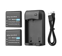 Funien ur de Batterie NP-40 avec Voyant LED + 2 Piles NP-40 3.7V 800mAh avec câble de USB