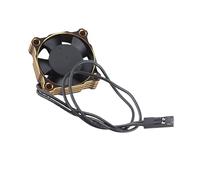 Funien Ventilateur de Refroidissement de Voiture RC 16 000 Tr/min, 30 X 30 Mm, Petite Taille, Léger, Refroidissement Rapide, étanche à L'eau avec Connecteur JST 5 à 9 V pour Moteur ESC (Or)