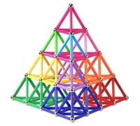 Funifinds 161 Pièces Blocs de Construction Magnétique 3D Jouet de Puzzle Jeux de Construction avec Bâtons Magnétique Colorés pour Les Filles et Garçons de Plus de 4 Ans