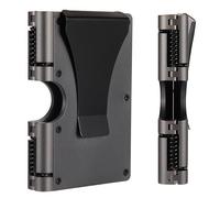 Funifinds Portefeuille pour homme - Portefeuille pour homme au design réinventé - Fin, minimaliste et sans couture, bloque les scanners RFID avec une pince à billets (gris aluminium)