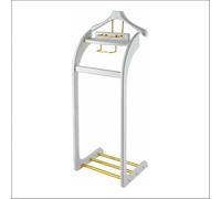 funifuni Valet de chambre avec étagère à chaussures et plateau - Porte-costumes en bois avec cintre profilé, barre à pantalons, porte-cravates et porte-ceintures - Rangement pour chambre, entrée