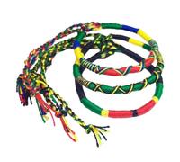 Funight Lot de 3 Bracelet brésilien d'Amitié en Coton Tressé Macramé multicolore Porte Bonheur homme femme fille rasta reggae