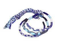 Funight Lot de 3 Bracelet brésilien d'Amitié en Coton Tressé Macramé multicolore Porte Bonheur homme femme fille garçon bleu et blanc
