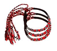 Funight Lot de 3 Bracelet brésilien d'Amitié en Coton Tressé Macramé Porte Bonheur homme femme fille garçon rouge et noir