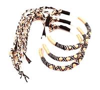 Funight Lot de 3 Bracelet brésilien d'Amitié en Coton Tressé Macramé Porte Bonheur homme femme fille garçon marron blanc noir