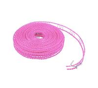 FuninCrea 8 m Corde à Linge Portable, Coupe-Vent Corde Linge Corde Linge avec 2 Crochets en Acier Inoxydable, Cordes à Linge Antidérapante Corde de Vêtements pour Intérieurs et Extérieurs (Rose)