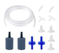 FuninCrea Accessoires pour Pompe à Air d'aquarium, Kit de Aquarium avec Tuyau d'oxygène de 13 Pieds Pierre d'air Clapet Anti-Retour Ventouse et Tuyau de Raccordement pour Pompe à Air d'aquarium