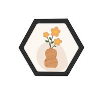 FuninCrea Cadre Photo Hexagonal, Petit Cadre Photo, Cadre Tableau pour Mur et Table, Cadre Décoratif Mural Créatif pour Œuvres Photo, Peinture d'Art et Photos (Hexagonal, Noir, Diag. int. 17,4 cm)