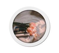 FuninCrea Cadre photo rond - Petit cadre photo - Cadre pour poster - Pour mur et table - Cadre de décoration murale créatif pour travaux photo, peinture d'art, photos (rond, blanc, 20,32 cm)
