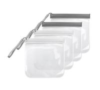 FuninCrea Lot de 4 trousses de toilette de voyage transparentes, 20 x 20 cm, sac de sécurité pour aéroport, sac transparent étanche, trousse de toilette pour homme et femme, petite trousse de