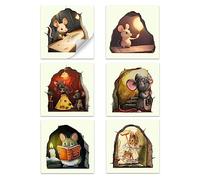 FuninCrea Lot de 6 autocollants muraux en forme de souris - 3D réalistes - Décoration murale - Autocollants fluorescents pour couloirs, salon, chambre à coucher (style 2)