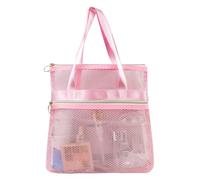 FuninCrea Panier de douche pliable et portable en maille avec poche zippée, trousse de toilette en maille à séchage rapide avec poignée robuste pour salle de sport, dortoir, voyage, camping (style 2