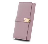 FuninCrea Portefeuille en cuir pour femme avec 9 emplacements pour cartes de crédit et fenêtre pour carte d'identité, grande capacité, portefeuille long pour femme avec 3 compartiments pour espèces et