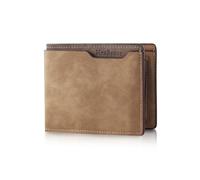 FuninCrea Portefeuille en cuir synthétique pour homme - Format paysage - Avec 6 emplacements pour cartes, 1 fenêtre pour carte d'identité et 2 compartiments pour l'argent - Portefeuille bifold pour