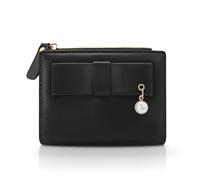 FuninCrea Portefeuille pour femme en similicuir avec 5 emplacements pour cartes de crédit et fenêtre d'identité, portefeuille tendance pour femme avec nœud décoratif et poche zippée pour pièces de