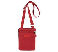 FuninCrea Sac à bandoulière pour femme en nylon imperméable, léger et fin, petit sac à bandoulière décontracté pour téléphone portable avec fermeture éclair et sangle réglable, Rouge, Small