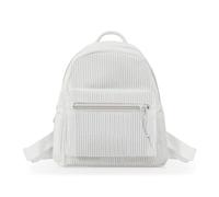 FuninCrea Sac à dos pour femmes décontracté avec poche frontale, mini sacs à dos pour femmes, légers sacs à dos de mode pour femmes, sac à dos pour les épaules pour le voyage universitaire, blanc, S