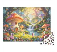 Funiry Mushroom Puzzle 1000 Pièces Punpier Recy nchunted Wood Puzzles pour Adultes Developdunsg Boy & Girl‘s Intelligence Jeu Éduchàif pour Funmily 52x38cm/1000pcs