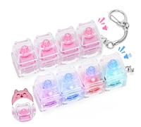 FunisFun Lot de 2 jouets tactiles pour adultes - Porte-clés en forme de chat avec lumière LED, clic-clicker et crémeux pour soulager le stress, l'anxiété et la décompression