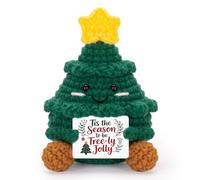 FunisFun Poupée de Noël positive au crochet - Arbre de Noël amusant fait à la main, cadeau festif pour décoration de Noël, cadeau de Noël secret