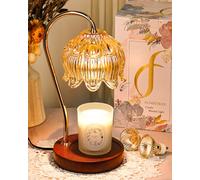 Funistree Lampe chauffe-bougie à intensité variable pour Noël, cadeau de Père Noël secret pour femme, maman, amie, calendrier de l'Avent pour sa sœur, grand-mère, lampe vintage ambrée pour bougies en