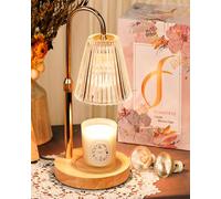 Funistree Lampe chauffe-bougie avec variateur d'intensité et minuterie pour bougie parfumée en verre
