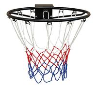 FUNJEPE Anneau de basket-ball solide Taille professionnelle (45 cm) - Filet et fixations murales - Convient pour adultes et enfants - Intérieur et extérieur - Noir