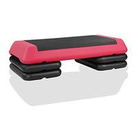 FUNJEPE Stepper à 3 niveaux réglables en hauteur pour entraînement et aérobic - Plateforme de fitness et d'exercice - Avec 4 rehausseurs réglables de 10 cm/15 cm/20 cm - Pour intérieur et extérieur -