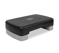 FUNJEPE Stepper d'entraînement aérobique réglable à 2 niveaux de hauteur pour fitness et exercice avec plateforme d'entraînement et 2 rehausseurs réglables de 10 cm à 15 cm (Gris)