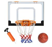 FUNJEPE Support de Basket - Ball Mural, 18 "x 12" Plaque arrière Transparente Anti - bris, Jeu de Basket - Ball intérieur extérieur Mural de Porte (1 Balle et Pompe à air Inclus)