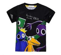 Funjoyz Rainbow T-Shirt Mixte GarçOns Filles Enfant Friends,Amusant 3D Graphique Sweat Dessin Animé éTé Manches Courtes Cosplay ThèMe Costume Mardi Gras NoëL FêTe des Enfants Halloween