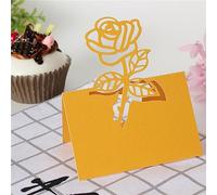 Funjxhey Lot de 50 cartons de table, cartes de place, pour anniversaire, mariage, nom, siège, cœur, fête, anniversaire, baptême (doré)