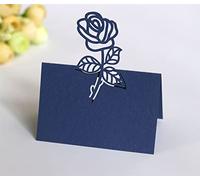 Funjxhey Lot de 50 cartons de table, cartes de place, pour anniversaire, mariage, nom, siège, cœur, fête, anniversaire, baptême, bleu A