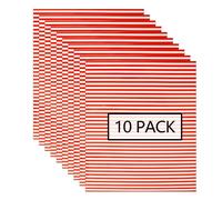 FUNKAKA Lot de 10 feuilles de vinyle de transfert thermique HTV à rayures rouges 30,5 x 25,4 cm en vinyle PU HTV pour toutes les machines à découper, facile à couper et à désherber pour décoration de