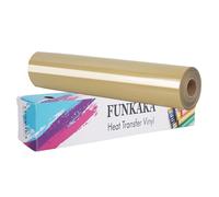FUNKAKA Soil Golden - Rouleaux de vinyle pour transfert thermique, 30,5 cm x 12,2 m, vinyle thermocollant pour t-shirt, facile à couper et à désherber pour toutes les machines de découpe, pour