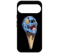 FunKaz Coque pour Google Pixel 10 & Pixel 10 Pro - Ice Skull - Crâne Glace - Cône Crâne - Skull Art - Coque Noire TPU