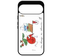 FunKaz Coque pour Google Pixel 10 & Pixel 10 Pro - Les Shadoks - on Change de planète - Coque Noire TPU