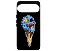 FunKaz Coque pour Google Pixel 10 Pro XL - Ice Skull - Crâne Glace - Cône Crâne - Skull Art - Coque Noire TPU