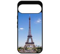 FunKaz Coque pour Google Pixel 10 Pro XL - Tour Eiffel Paris France - Coque Noire TPU