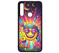 FunKaz Coque pour Huawei Y9 Prime 2019 - Smiley Peace and Love - Coque Noire TPU