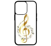 FunKaz Coque pour iPhone 16 - clé de Sol - solfège Musique - Musicien - Coque Noire TPU (Compatible Induction)
