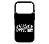 FunKaz Coque pour iPhone 17 Pro - décor Jeu d'échecs - échecs évolution - Chess Evolution - Coque Noire TPU