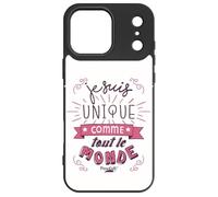 FunKaz Coque pour iPhone 17 Pro Max - ProseCafé© Humour : Je suis Unique comme Tout Le Monde - Coque Noire TPU (Compatible Induction)