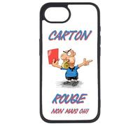 FunKaz Coque pour iPhone 17e - Arbitre Carton Rouge, Non mais Oh, Sport Arbitrage - Coque Noire TPU (Compatible Induction)