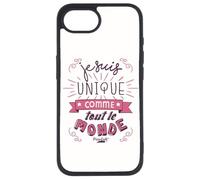 FunKaz Coque pour iPhone 17e - ProseCafé© Humour : Je suis Unique comme Tout Le Monde - Coque Noire TPU (Compatible Induction)