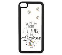 FunKaz Coque pour IPOD Touch 6 - ProseCafé© Coque Humour : Je m'en Fous, Je suis Une Licorne - Coque Noire TPU