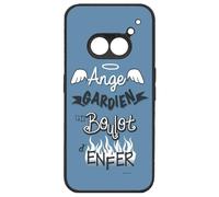 FunKaz Coque pour Nothing Phone (2a) - ProseCafé© Humour : Ange Gardien Un boulot d'enfer - Coque Noire TPU