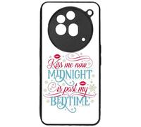FunKaz Coque pour Nothing Phone (3a) Pro - Kiss me Now Midnight is Past My Bedtime Amour Embrasse-Moi - Coque Noire TPU