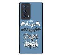 FunKaz Coque pour Oppo Reno 6 Pro 5G (Snapdragon) - ProseCafé© Humour : Ange Gardien Un boulot d'enfer - Coque Noire TPU